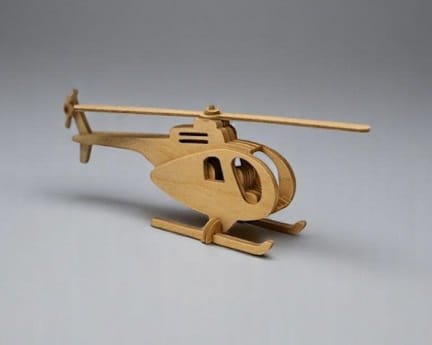 Laser Cut Wooden 3D Helicopter Puzzle