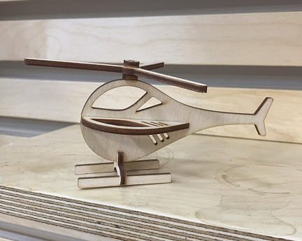 Laser Cut Wooden Helicopter Toy 3D Puzzle