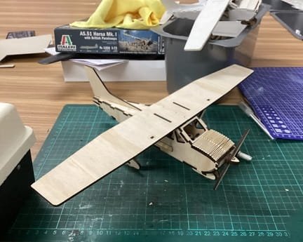 Laser Cut Cessna K-40 Aircraft 3D Puzzle Wood Model