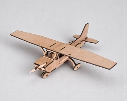 Laser Cut Cessna Military Aircraft 3D Puzzle Wood Model