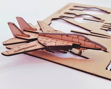 Laser Cut F-14 Tomcat Fighter Aircraft 3D Wooden Model