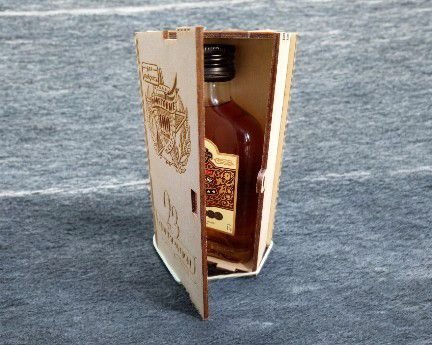 Laser Cut Living Hinge Wooden Bottle Box