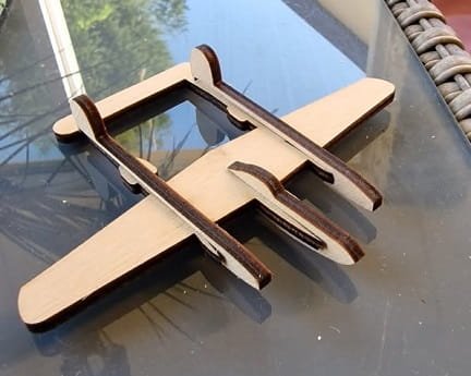 Laser Cut Lockheed P-38 Lightning Fighter Aircraft 3D Puzzle