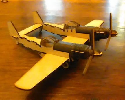 Laser Cut North American F-82 Twin Mustang Aircraft 3D Wood Puzzle