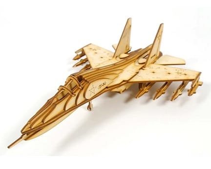 Laser Cut Su-30 Fighter Jet 3D Wood Model