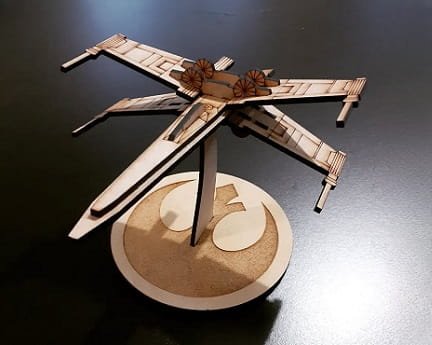 Laser Cut Star Wars X Wing Fictional Spacecraft 3D Puzzle