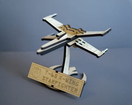Laser Cut Star Wars X Wing Starfighter 3D Wood Model Kit
