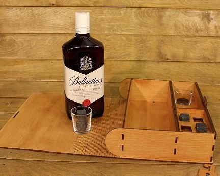 Laser Cut Ballantine Whisky Gift Set Packaging Box