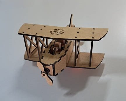 Laser Cut Retro Biplane Wooden Plane Model