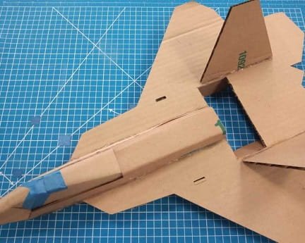 Laser Cut Cardboard RC Airplane F22 Raptor Model