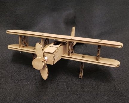 Laser Cut Cardboard Biplane Toy 3D Wood Model