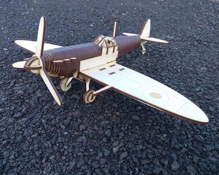 Laser Cut Wooden P301 Spitfire Fighter Aircraft 3D Puzzle