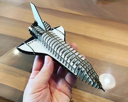 Laser Cut Space Shuttle 3D Puzzle Wood Model