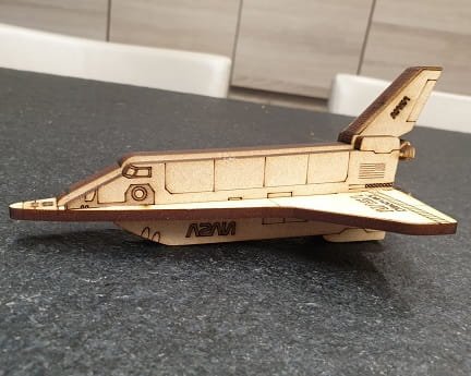 Laser Cut Space Shuttle 3D Wood Model Kit