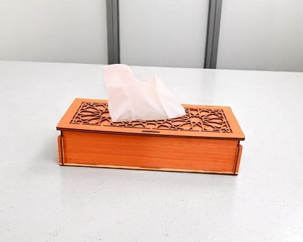 Laser Cut Wooden Tissue Paper Box for Table