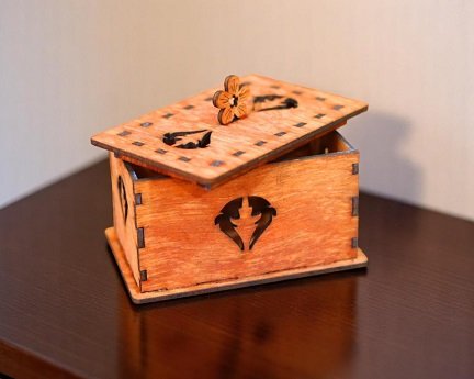 Laser Cut Wooden Gift Box with Lid