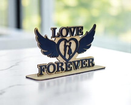 Laser Cut Love Forever Valentines Day Decor Stand