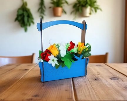 Laser Cut Decorative Flower Basket