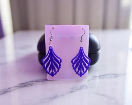 Laser Cut Wooden Floral Earrings