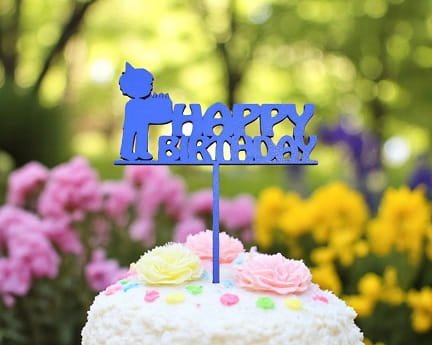 Laser Cut Happy Birthday Cake Topper