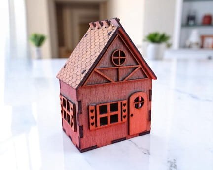 Laser Cut Tiny Wooden House Model