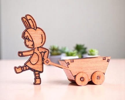 Laser Cut Easter Bunny Cart Easter Egg Holder
