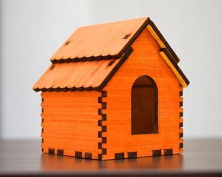 Laser Cut Wooden House for Crafting and Decoration