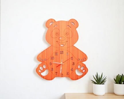 Laser Cut Teddy Bear Wall Clock