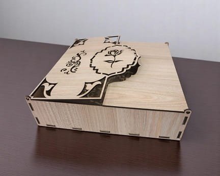 Laser Cut Wooden Candy Gift Box With Lid