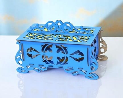 Laser Cut Decorative Jewelry Box with Lid