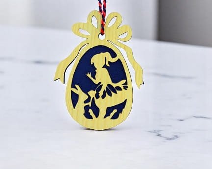 Laser Cut Easter Egg Hanging Ornament