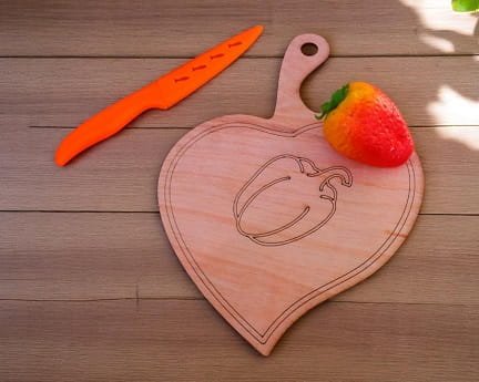 Laser Cut Wooden Food Cutting Board