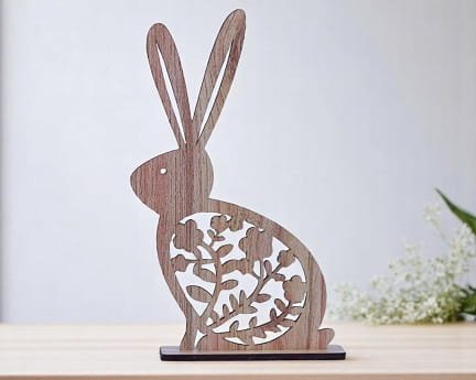 Laser Cut Wooden Easter Bunny Decoration Stand