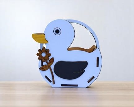 Laser Cut Wooden Duck Gift Basket