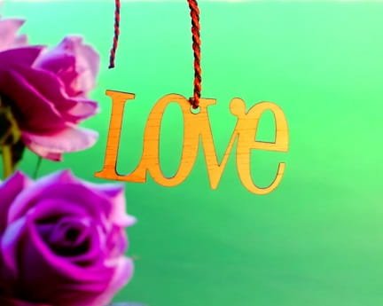 Laser Cut Love Word Hanging Ornament