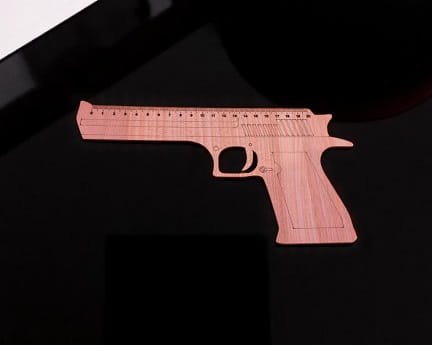 Laser Cut Gun Shaped Wooden Ruler