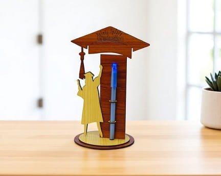 Laser Cut Graduation Gift Pen Holder Stand