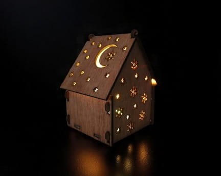 Laser Cut Wooden Tealight House