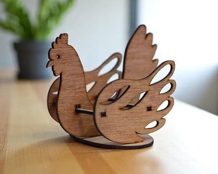 Laser Cut Wooden Easter Chicken Decoration