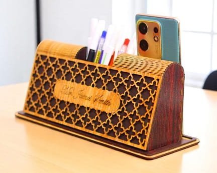 Laser Cut Decorative Personalized Office Desk Organizer