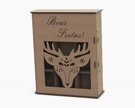 Laser Cut Wooden Wine Christmas Gift Pack Box