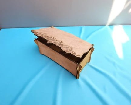 Laser Cut Wooden Box with Hinged Lid