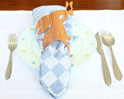 Laser Cut Easter Bunny with Butterfly Napkin Rings