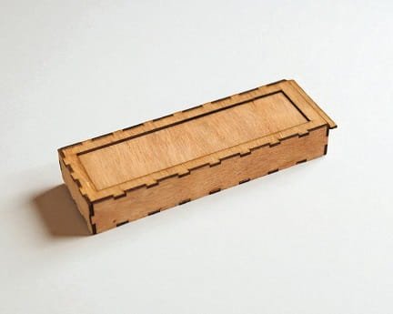 Laser Cut Wooden Sliding Pencil Case