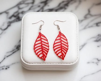 Laser Cut Summer Long Acrylic Leaf Shaped Earrings