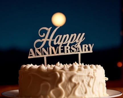 Laser Cut Happy Anniversary Cake Topper
