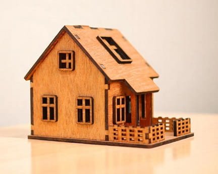 Laser Cut Miniature Wooden Toy House