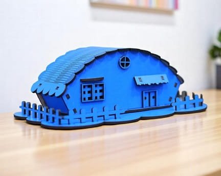 Laser Cut Wooden Toy House for Kids