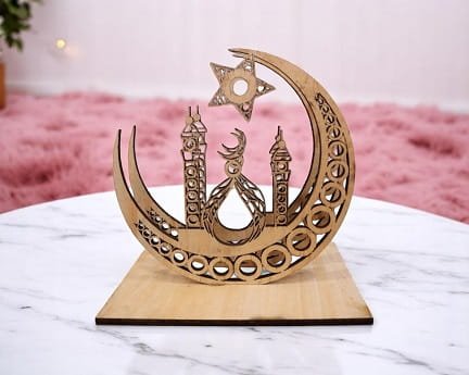 Laser Cut Crescent Moon Napkin Holder Stand