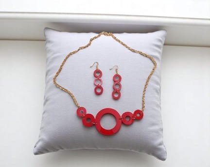 Laser Cut Acrylic Dangle Earrings with Necklace